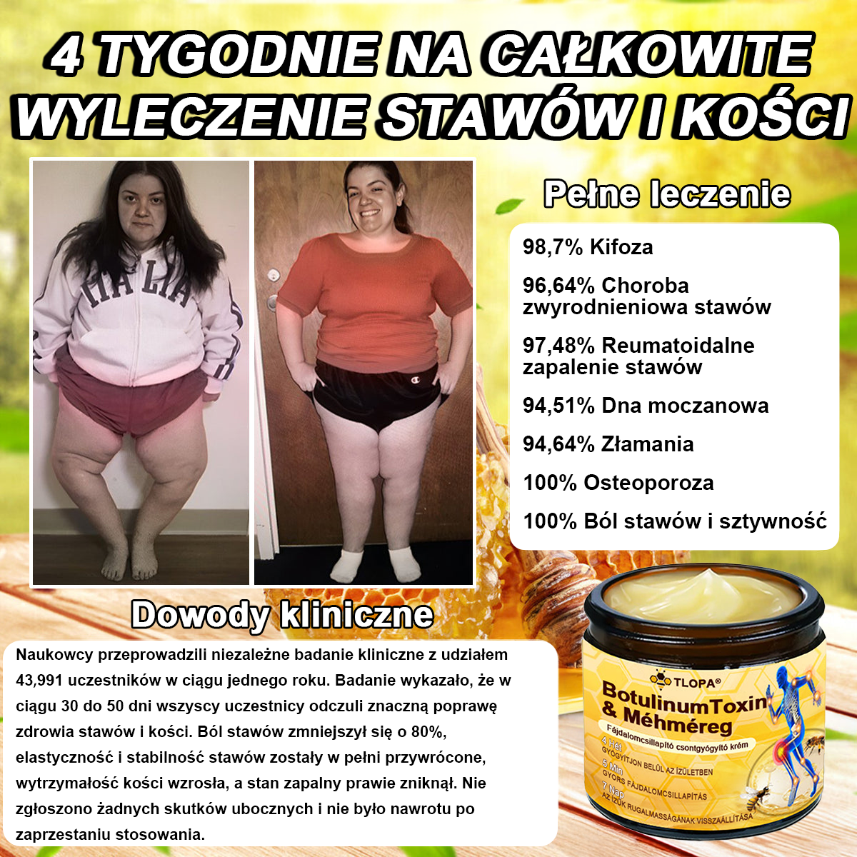 ✅TLOPA® Fájdalomcsillapító, csontregeneráló krém botulinum-toxinnal és méhméreggel 🐝