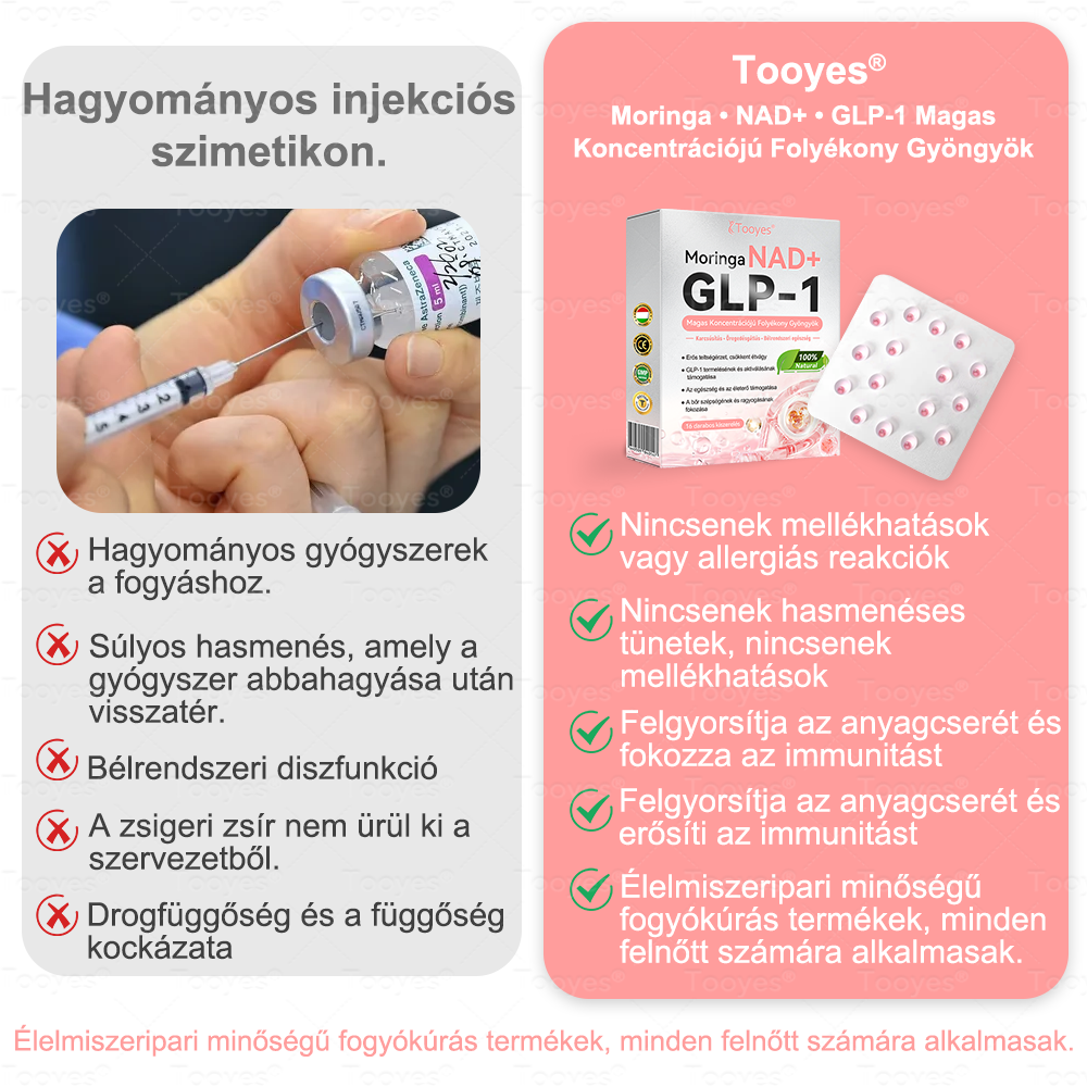 đ„đ„TooyesÂź GLP-1 Magas KoncentrĂĄciĂłjĂș FolyĂ©kony Gyöngyök â NAD+, Moringa, HCA összetevĆkkel (FogyĂĄs, ĂregedĂ©sgĂĄtlĂĄs, BĂ©l- Ă©s Immunrendszer tĂĄmogatĂĄs, VĂ©rcukorszint egyensĂșly, SzĂv- Ă©s AgyegĂ©szsĂ©g) âĄ