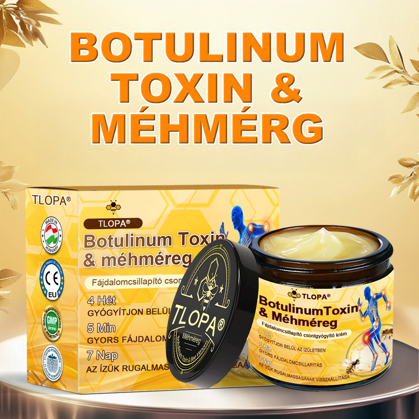 ✅TLOPA® Fájdalomcsillapító, csontregeneráló krém botulinum-toxinnal és méhméreggel 🐝
