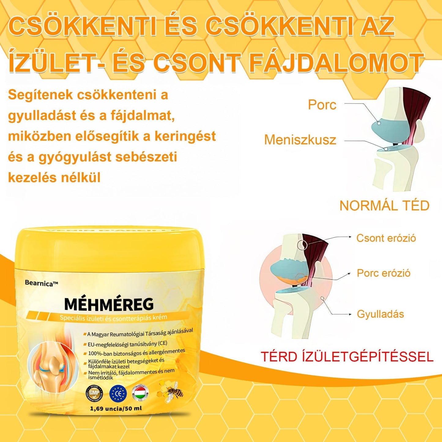 🌿🌿 BEARNICA™ Bee Venom Advanced ízület- és csontkezelő krém🔥 (Utolsó napi akció, 70% kedvezmény)