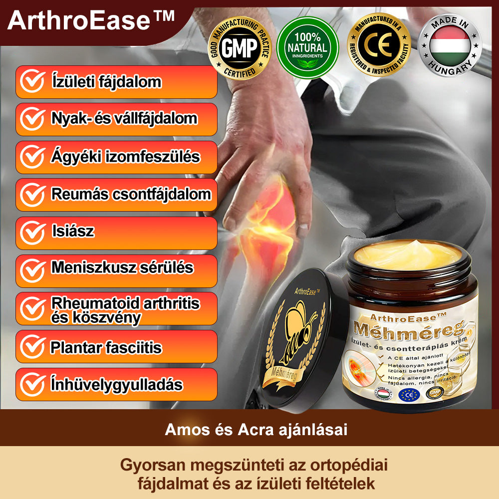 ArthroEase™ Méhméreg ízületi terápiás krém (kifejezetten idősebb felnőttek számára és az AAOS ajánlja)🐝🎁