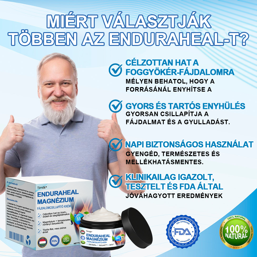 Timilk® EnduraHeal magnéziumos fájdalomcsillapító krém (ízületi gyulladás, neuropátia, reuma, sportsérülések stb. kezelésére)