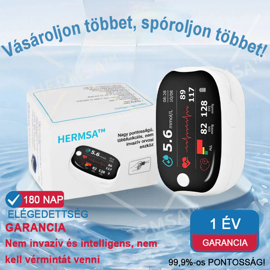 【HIVATALOS ÁRUHÁZ】HERMSA Precíziós Multifunkcionális Non-Invazív Orvosi Készülék (vércukorszint, oxigéntelítettség és vérnyomás mérésére) [Pontosság 99,9%]🔥🔥